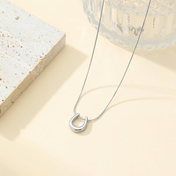 ⚡Silver Necklace for Women 18K Plated Crescent Moon Sun Horse Shoe Horn Pendant - Picture 6 of 7